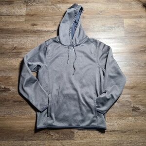 Under Armour Hoodie Mens Small Gray Pullover Sweatshirt Jacket Small White Logo